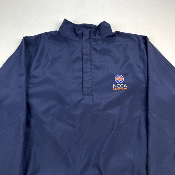 Zero Restriction Golf Jacket Windbreaker Adult Medium Navy Blue 1/4 Zip Outdoor - Picture 2 of 11